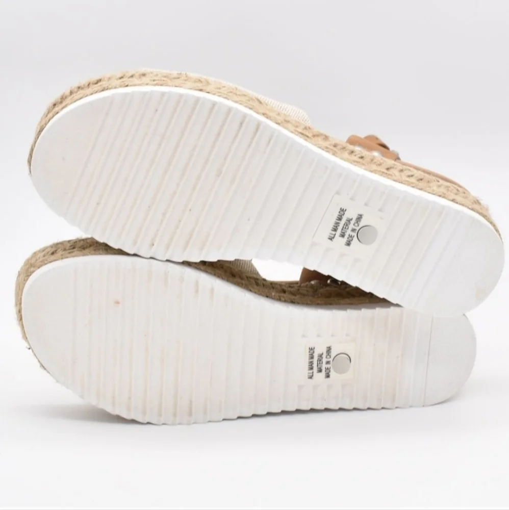 Brown Espadrilles Sandals Size 9